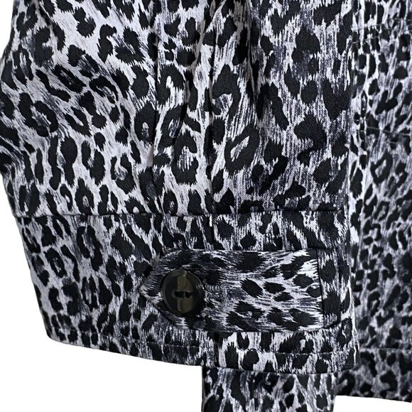JOAN RIVERS Gray Leopard Jacket Small Cotton Blend Casual Blazer Womens - Picture 6 of 9
